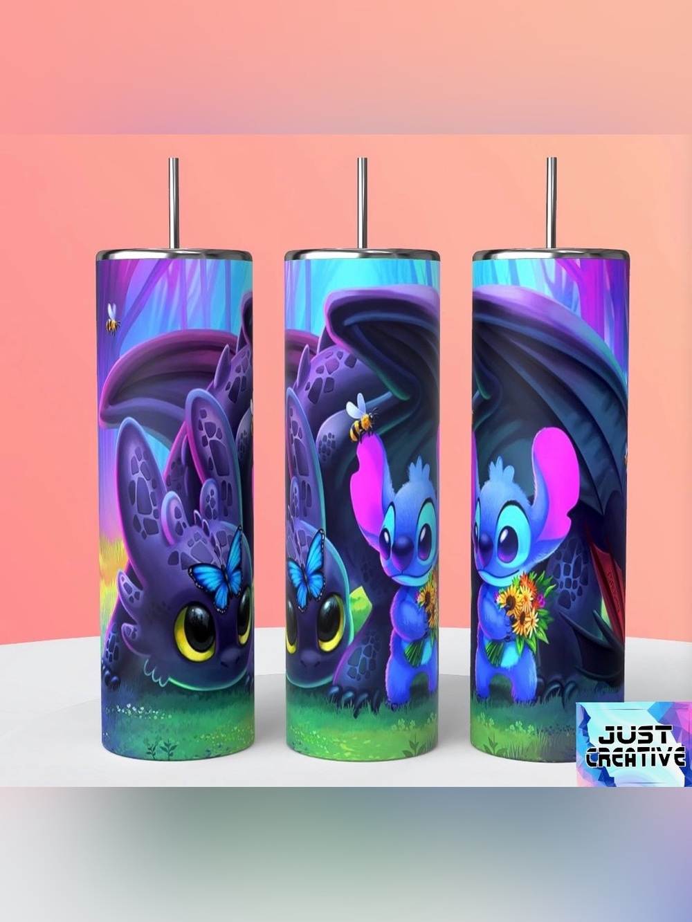 Stitch and Toothless Tumbler